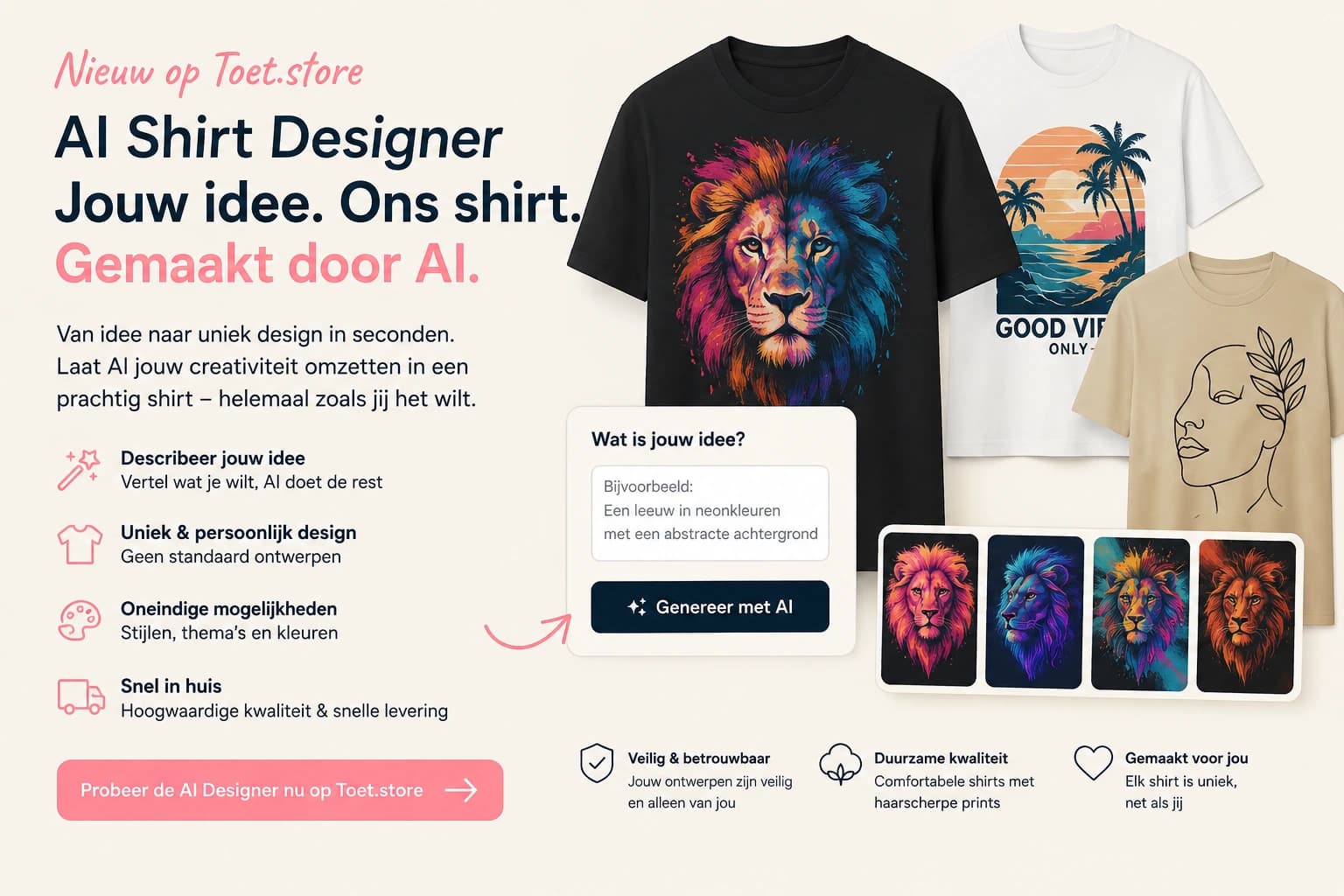 Van idee naar shirt in seconden: de AI designer van toet.store